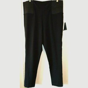 ELOQUII NWT 16 Black w/ Gold Sequins Rayon Skinny Leg Wide Elastic Waistband